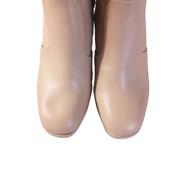 NEW Wide Fit Knee High Schuh Bella Tan Second Skin Platform Boots Size 8 - Picture 5 of 14